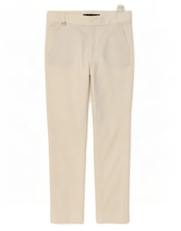 Zara Calça Chino Feminina Slim EU 34 2XS W24 L28 Algodão Branco