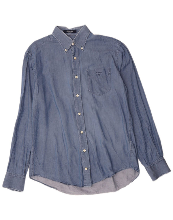 Gant Mens Madison Regular Fit Shirt Medium Blue Cotton