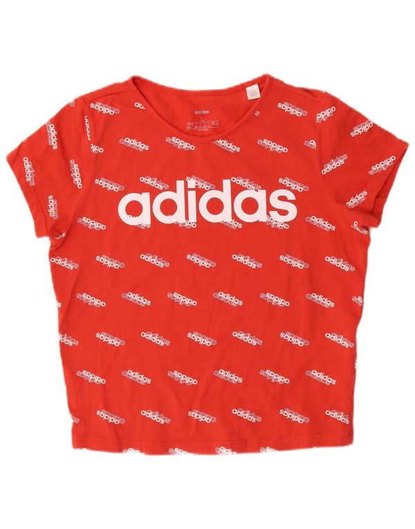 Camiseta Adidas Feminina Crop Graphic Top UK 16/18 Grande Algodão Vermelho