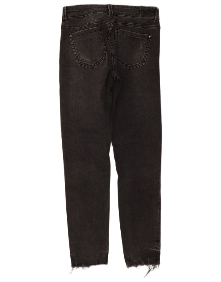 ZARA Jeans femininos desgastados slim EU 34 2XS W24 L25 cinza