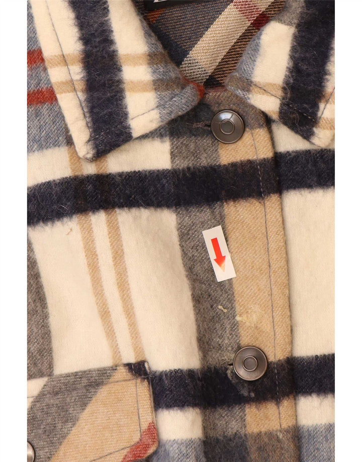 Zara Camisa feminina oversized de flanela de lenhador Reino Unido 18 XL xadrez multicolorido