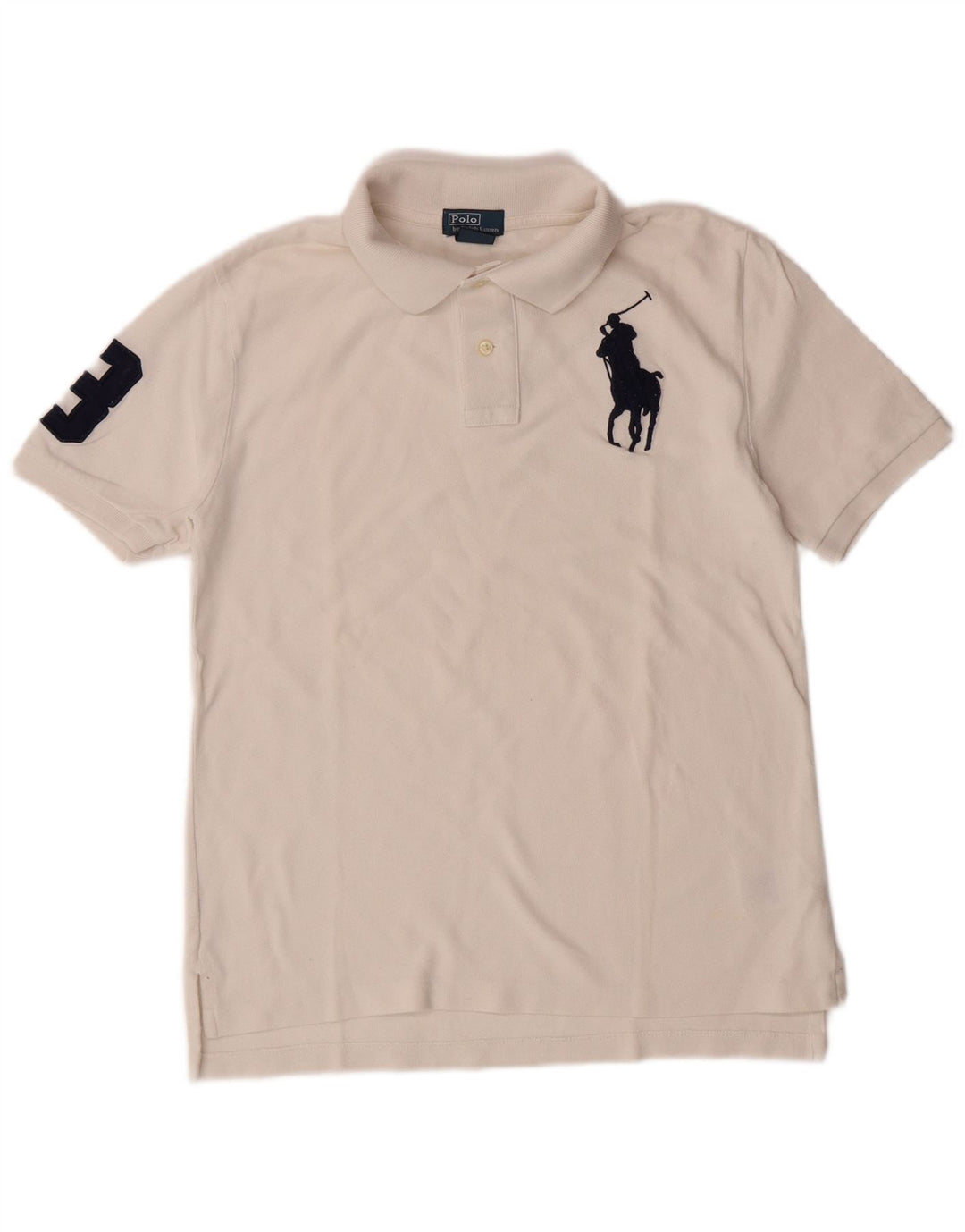 POLO RALPH LAUREN Camisa polo masculina gráfica 14-15 anos grande algodão branco
