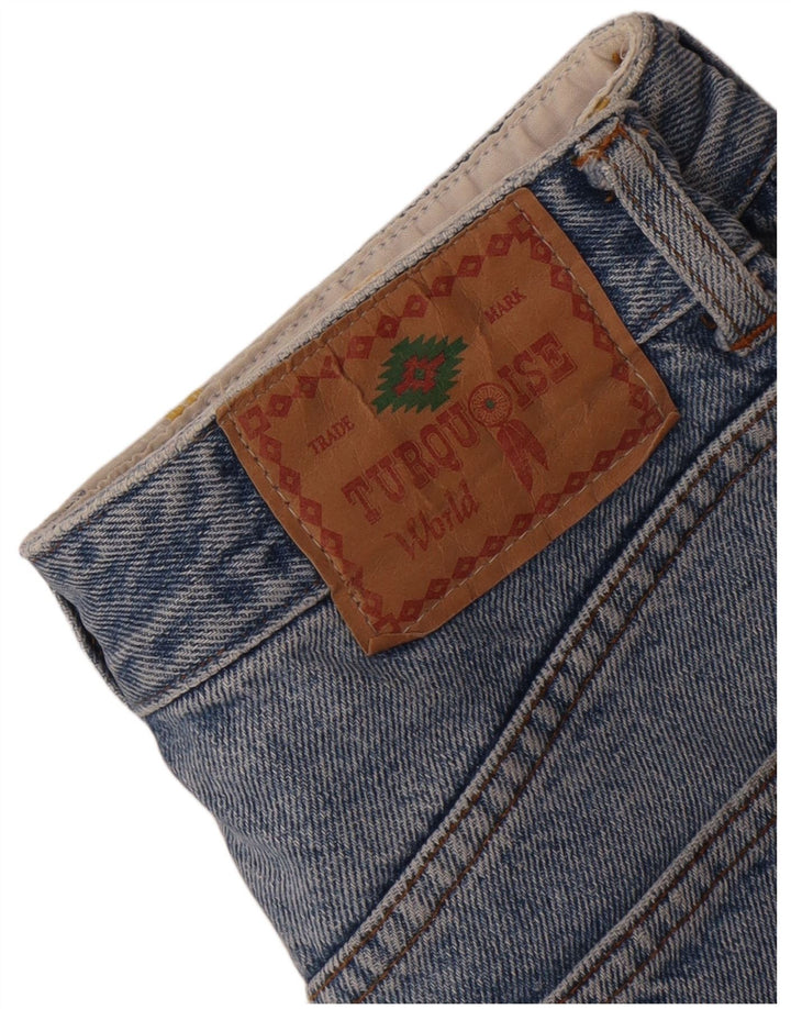 Shorts jeans feminino vintage W26 pequeno azul