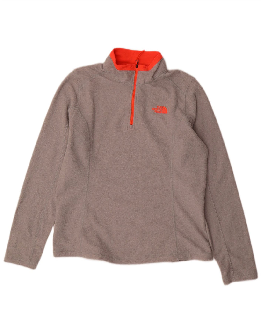 Jumper de lã feminino com gola e zíper THE NORTH FACE Reino Unido 14 poliéster cinza médio
