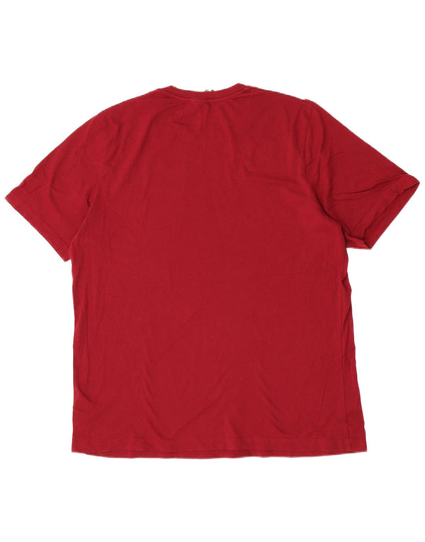 Adidas Mens T-Shirt Top XL Borgonha Algodão Esportivo