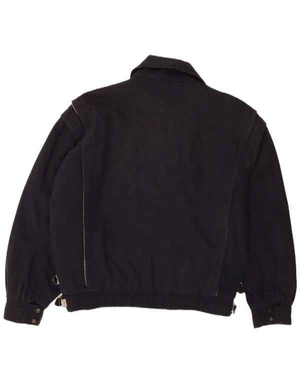 Jaqueta bomber masculina POP 84 UK 42 XL lã azul marinho