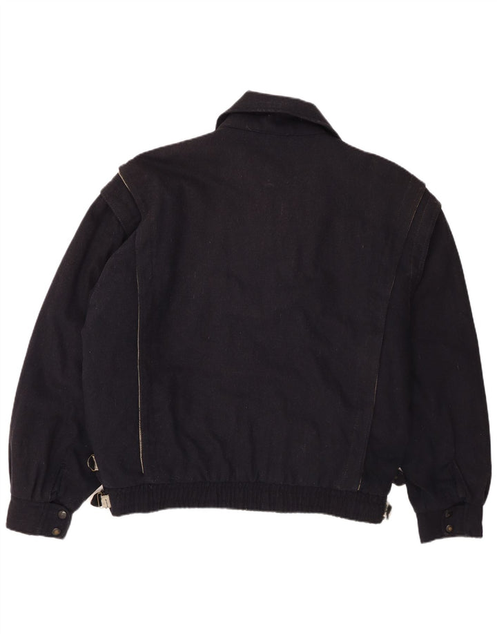 Jaqueta bomber masculina POP 84 UK 42 XL lã azul marinho