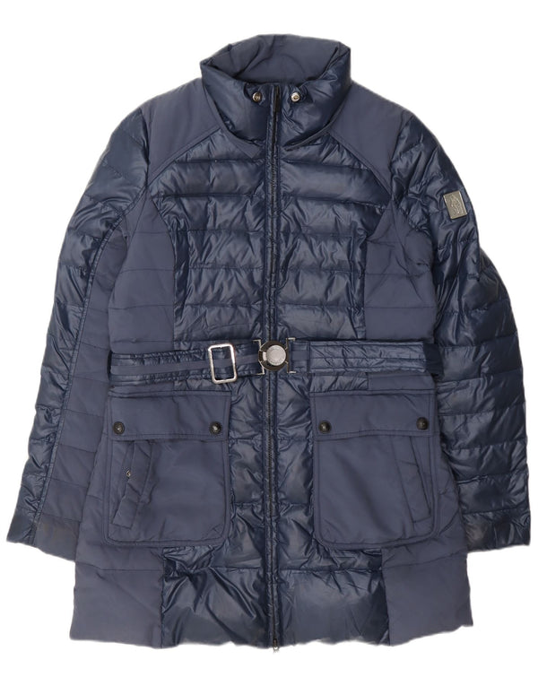 Casaco acolchoado feminino Refrigue UK 14 grande poliéster azul marinho