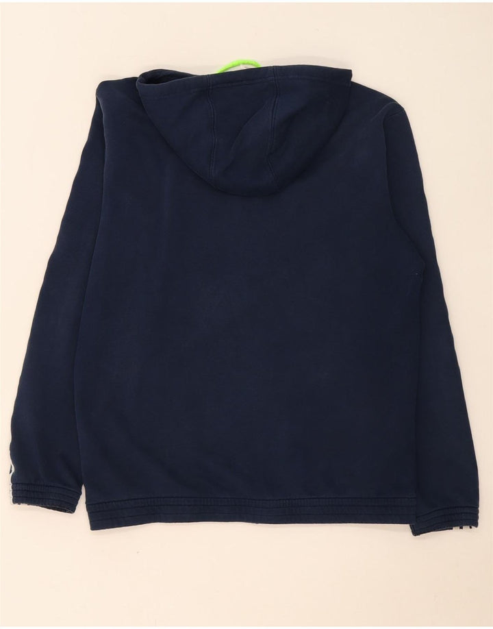 Adidas masculino zip moletom com capuz médio algodão azul marinho