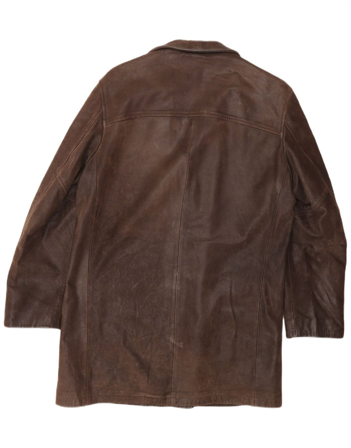 Jaqueta de couro masculina STEWART Reino Unido 38 couro marrom médio