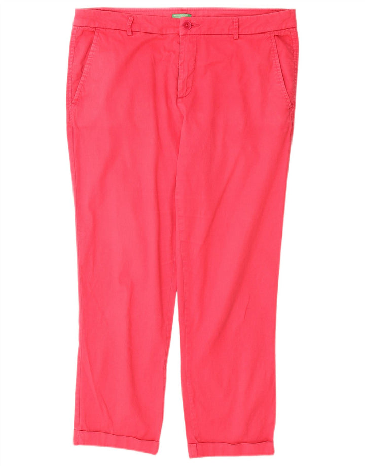Calça chino reta feminina BENETTON W34 L26 rosa