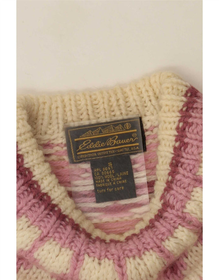 Suéter feminino Eddie Bauer com gola tartaruga Reino Unido 10 pequeno off white