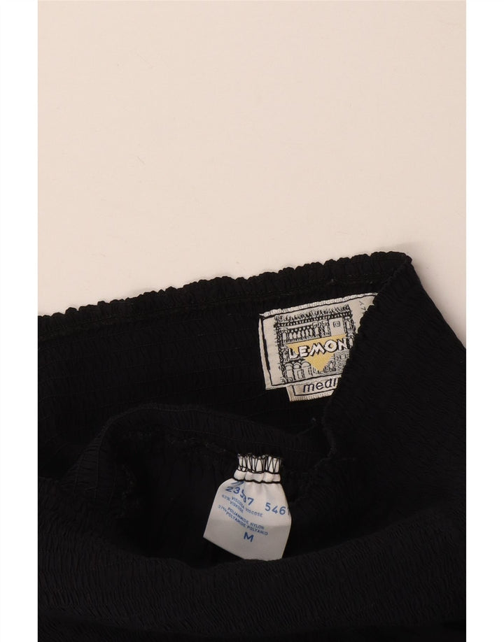 LEMON Saia feminina cintura alta evasê médio W28 azul marinho viscose