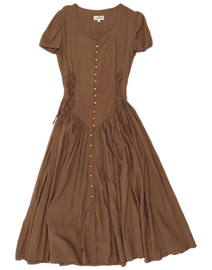Vestido maxi feminino La Madeleine Reino Unido 14 grande marrom