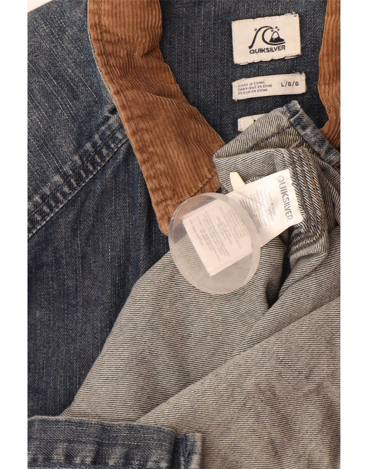 Camisa jeans masculina QUIKSILVER grande algodão azul