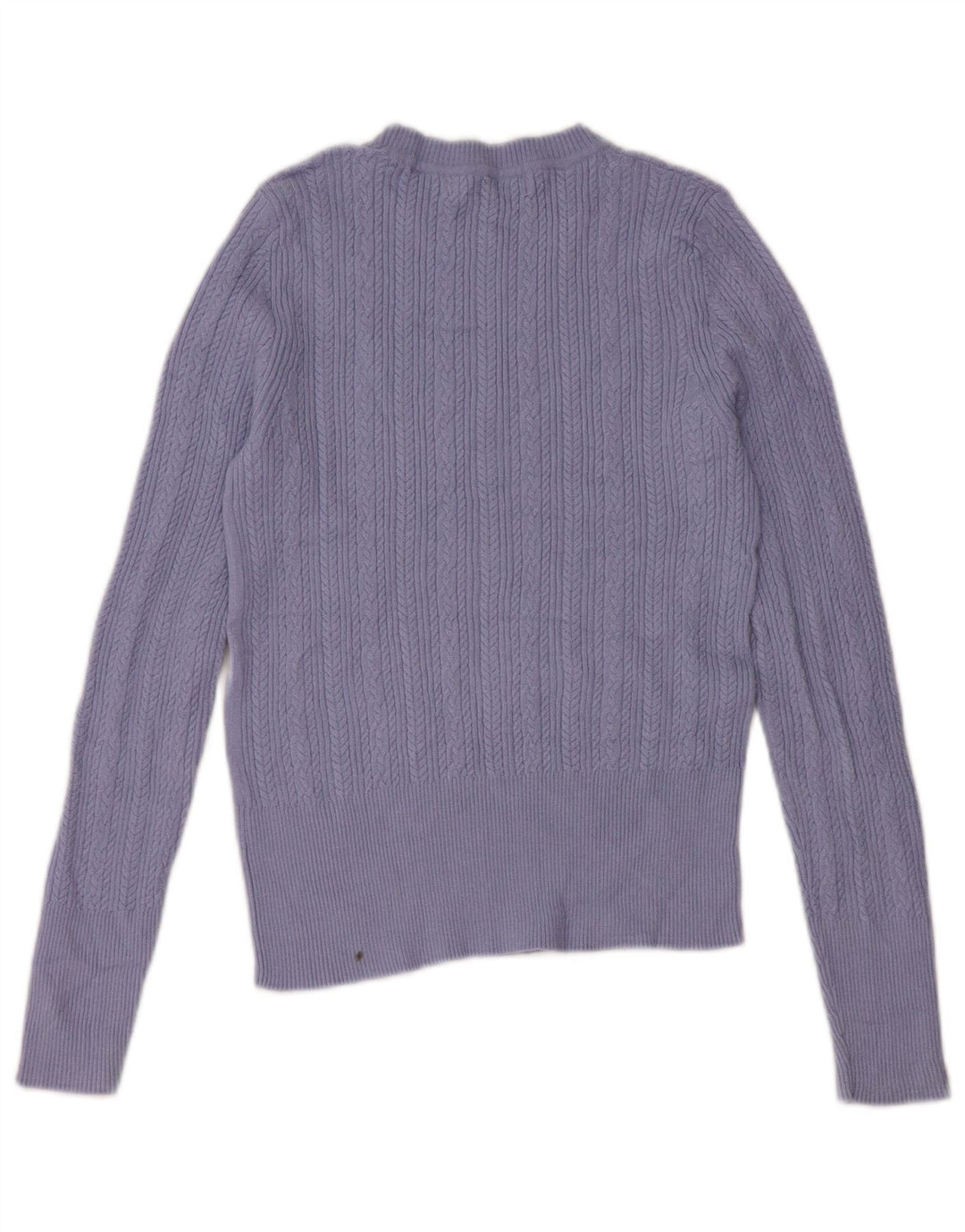 Suéter feminino Marks & Spencer com gola redonda e viscose azul pequena Reino Unido 8