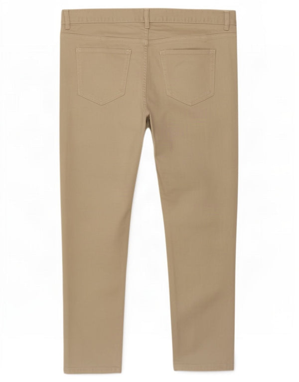 Calça jeans feminina Marks & Spencer UK 16 grande W34 L25 algodão bege