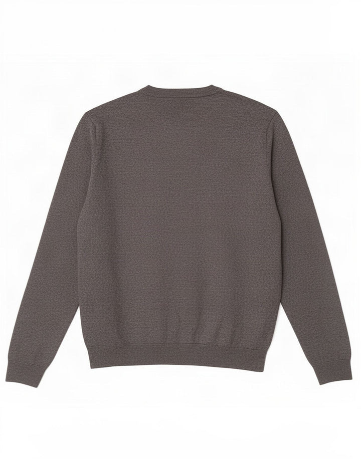 Zara Suéter masculino com gola redonda, grande viscose cinza