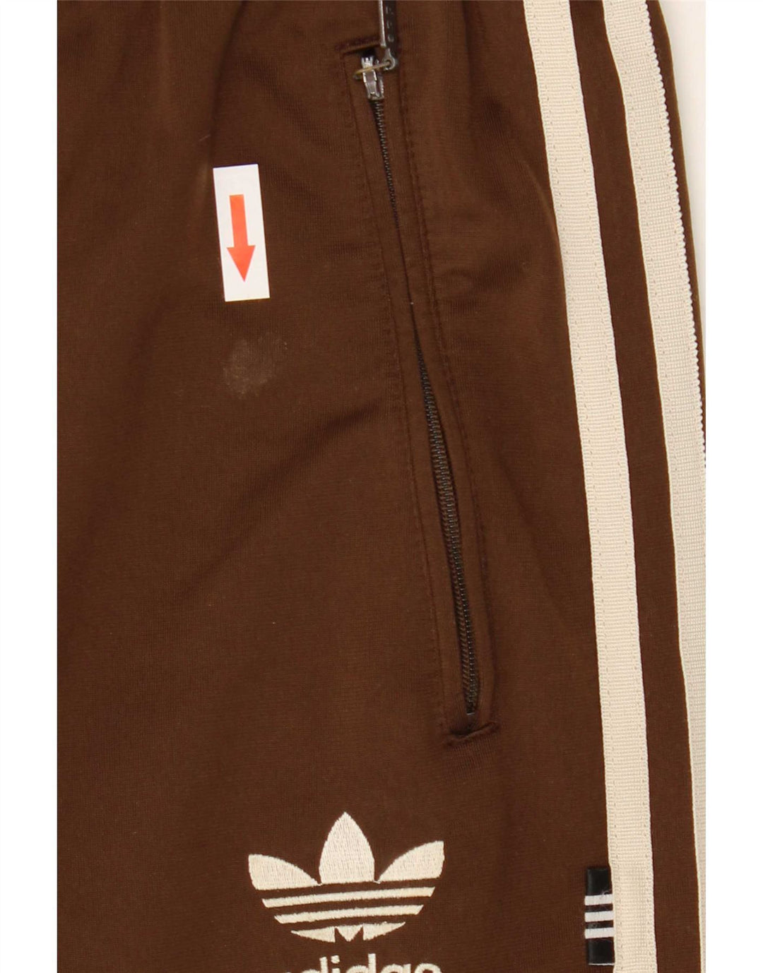 Calça de treino masculina Adidas Joggers UK 38/40 poliéster marrom médio