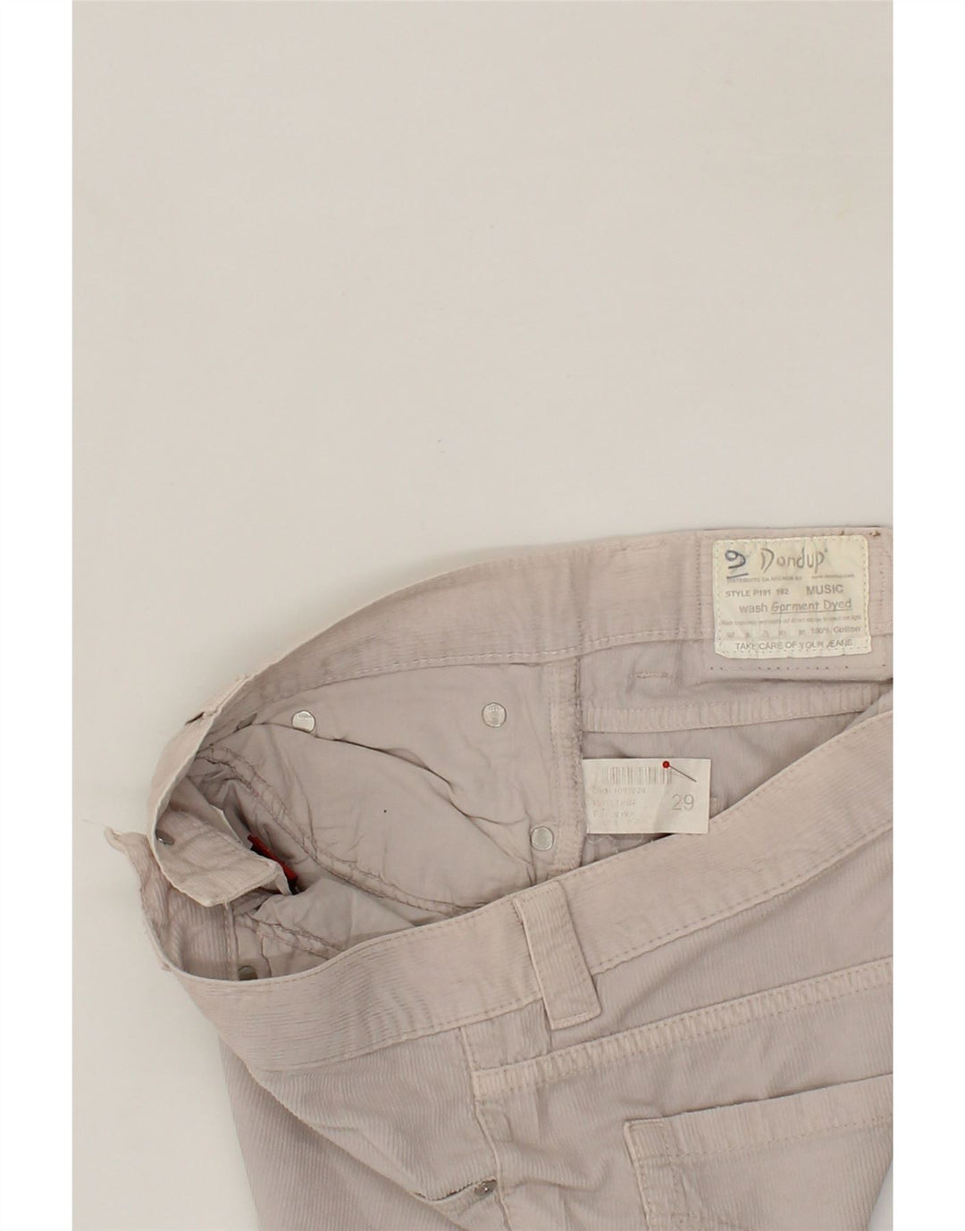 DONDUP Womens Straight Corduroy Trousers W29 L29 Off White Cotton Vintage Dondup and Second-Hand Dondup from Messina Hembry 