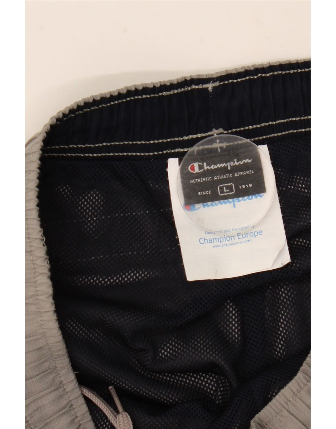 Calça de treino masculina Champion grande cinza colorblock poliéster