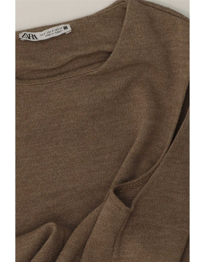 Zara Womens Vest Top UK 10 Pequeno Bege