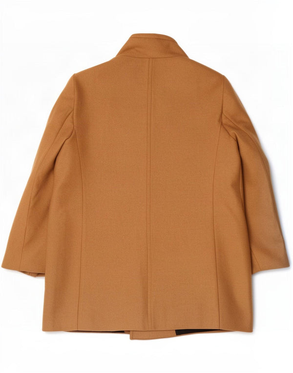 Casaco feminino Zara Pea Coat UK 20 2XL lã bege