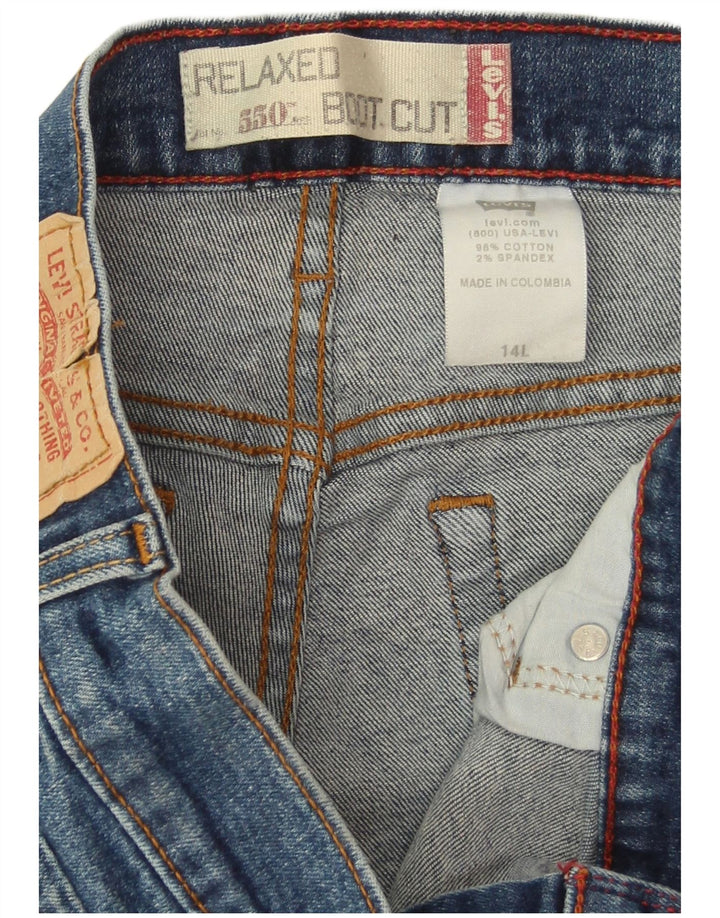 Shorts jeans feminino LEVI'S 550 com ajuste relaxado US 14 XL W32 algodão azul
