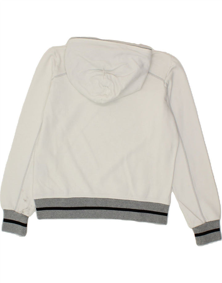 CHAMPION Womens Crop Hoodie Jumper UK 14 Medium White Cotton Vintage Champion and Second-Hand Champion from Messina Hembry 