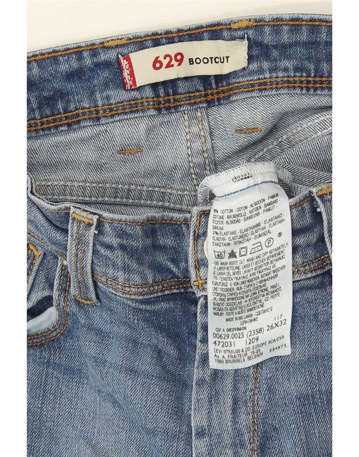 Calça jeans feminina Levi's 629 Bootcut W26 L32 azul algodão