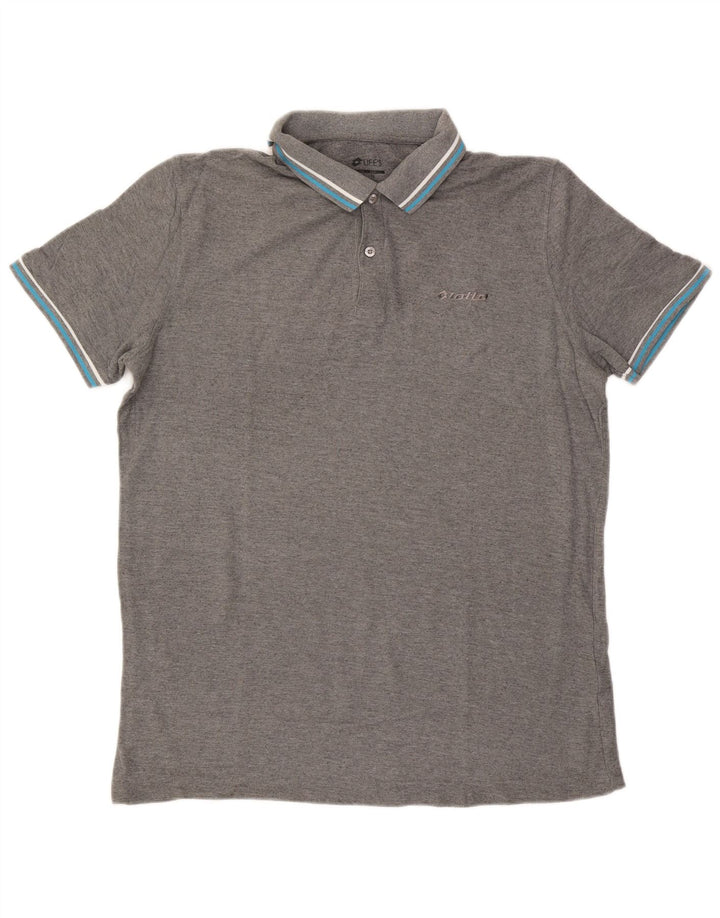 Camisa polo masculina Lotto XL cinza algodão