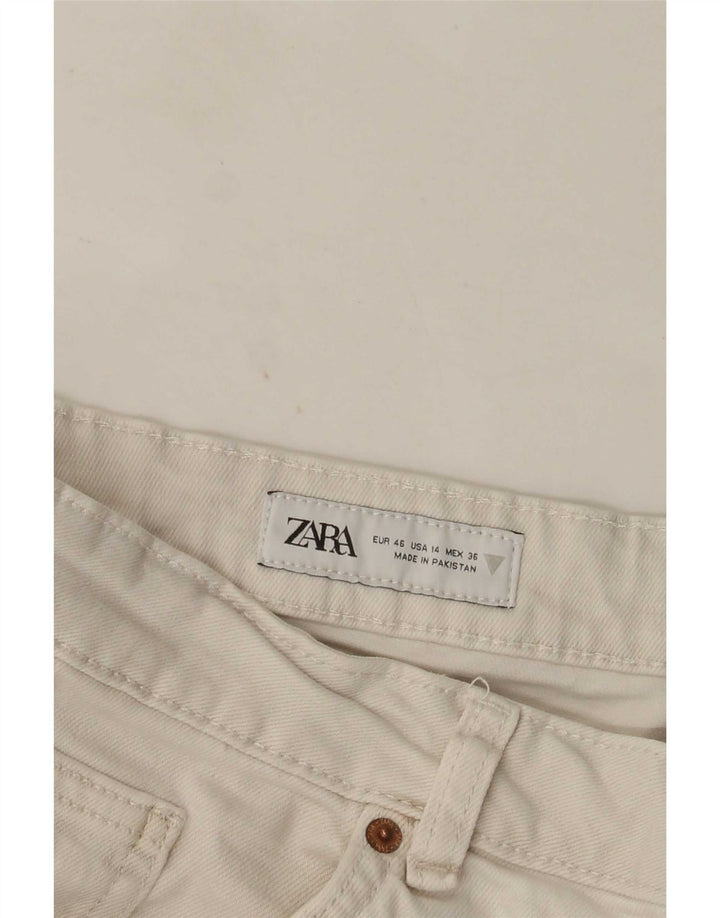 Calça jeans reta feminina Zara EU 46 2XL W36 L26 branco