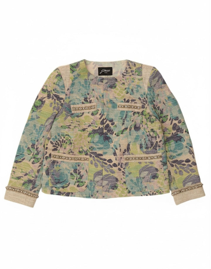 Jaqueta Blazer aberta feminina Gattinoni UK 18 XL multicolorida floral