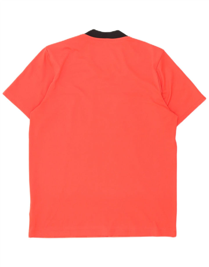 Adidas Mens T-Shirt Top Grande Poliéster Colorblock Vermelho