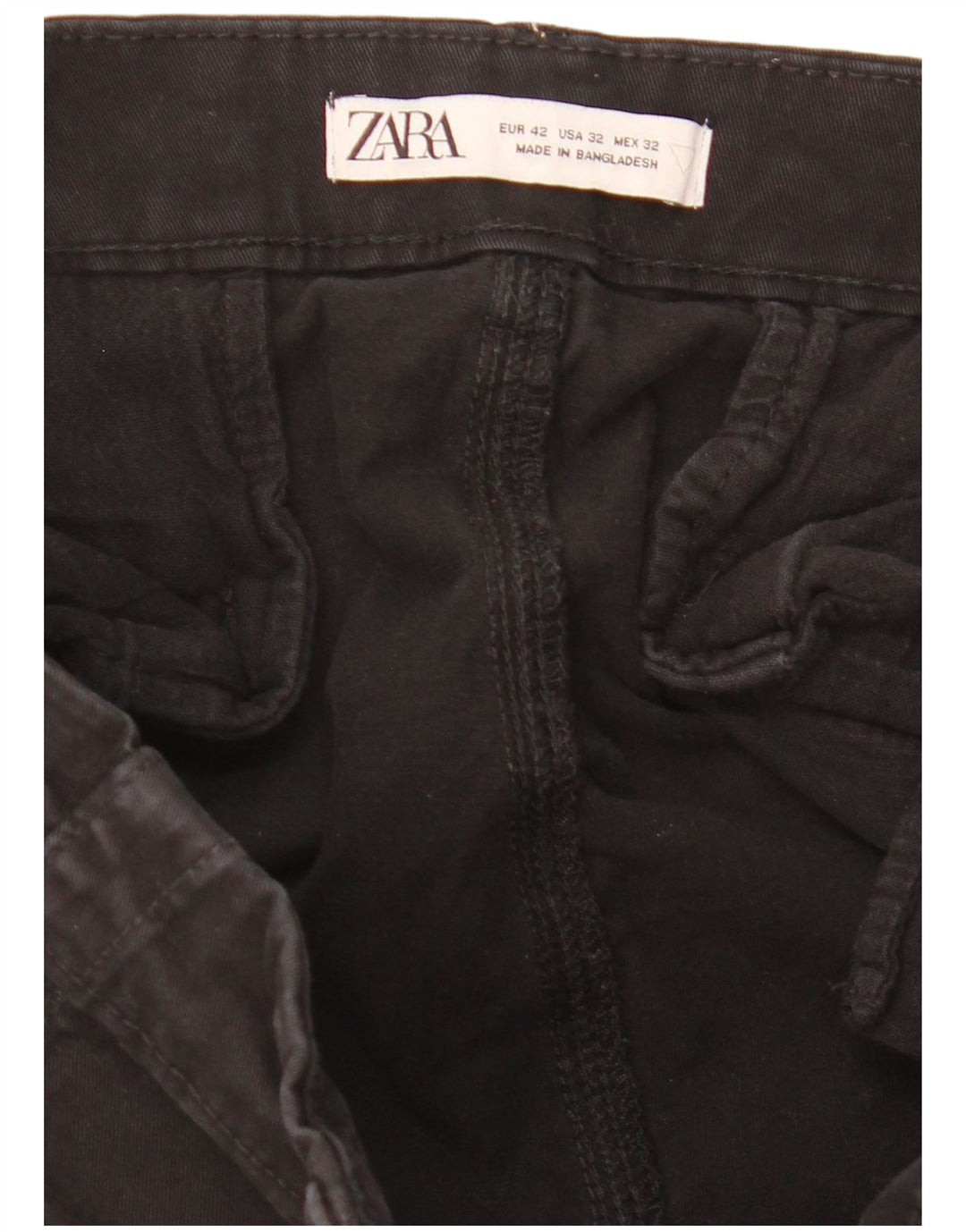 Calça cargo reta masculina ZARA EU 42 grande W32 L29 preta