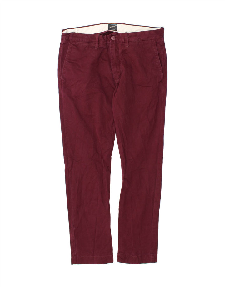 J. CREW Mens Slim Chino Trousers W31 L28 Burgundy Cotton Vintage J. Crew and Second-Hand J. Crew from Messina Hembry 
