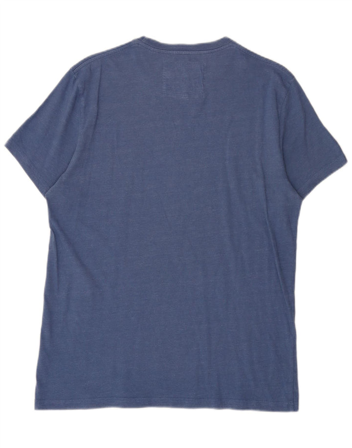 Camiseta masculina gráfica Jack Wills Top algodão azul médio