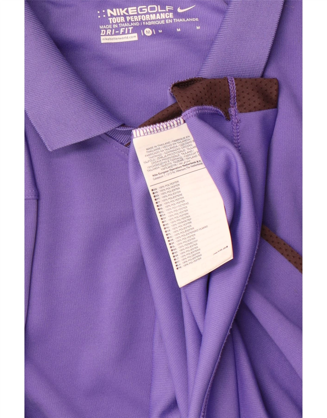 Camisa polo masculina NIKE Dri Fit médio roxo colorblock poliéster