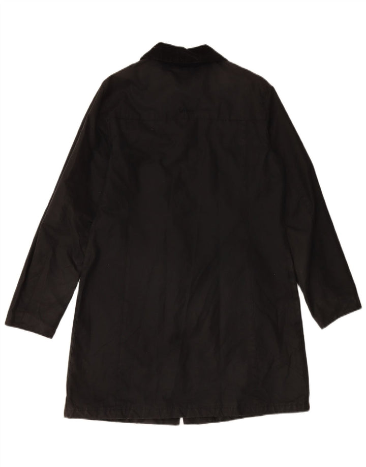 Sobretudo feminino grande de algodão encerado BARBOUR Reino Unido 10 pequeno algodão preto