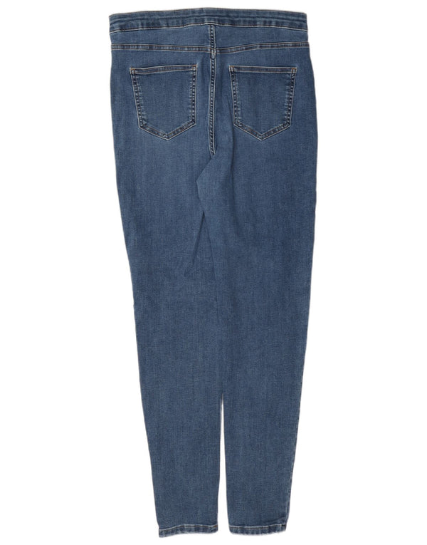 Calça jeans feminina Marks & Spencer super skinny UK 14 grande W32 L30 azul algodão
