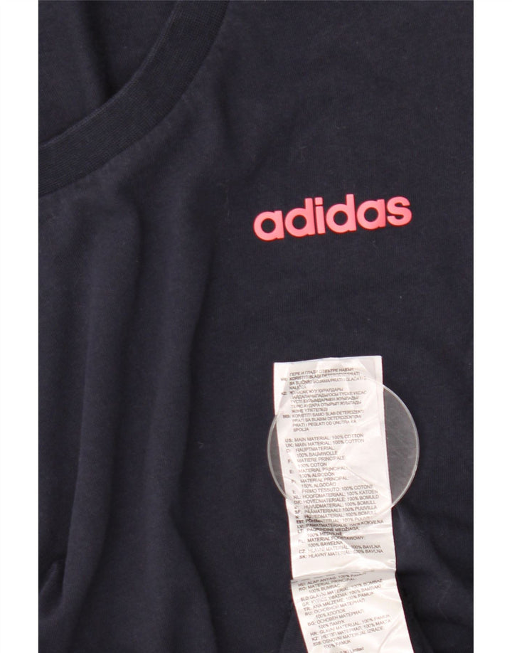 Camiseta feminina ADIDAS UK 12 médio azul marinho algodão