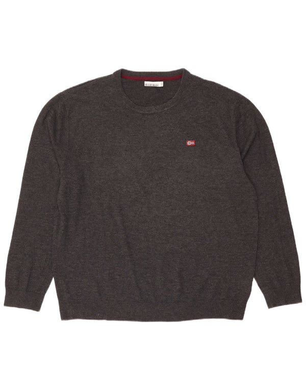 Napapijri Mens Crew Neck Jumper Sweater 3XL Grey Polyamide