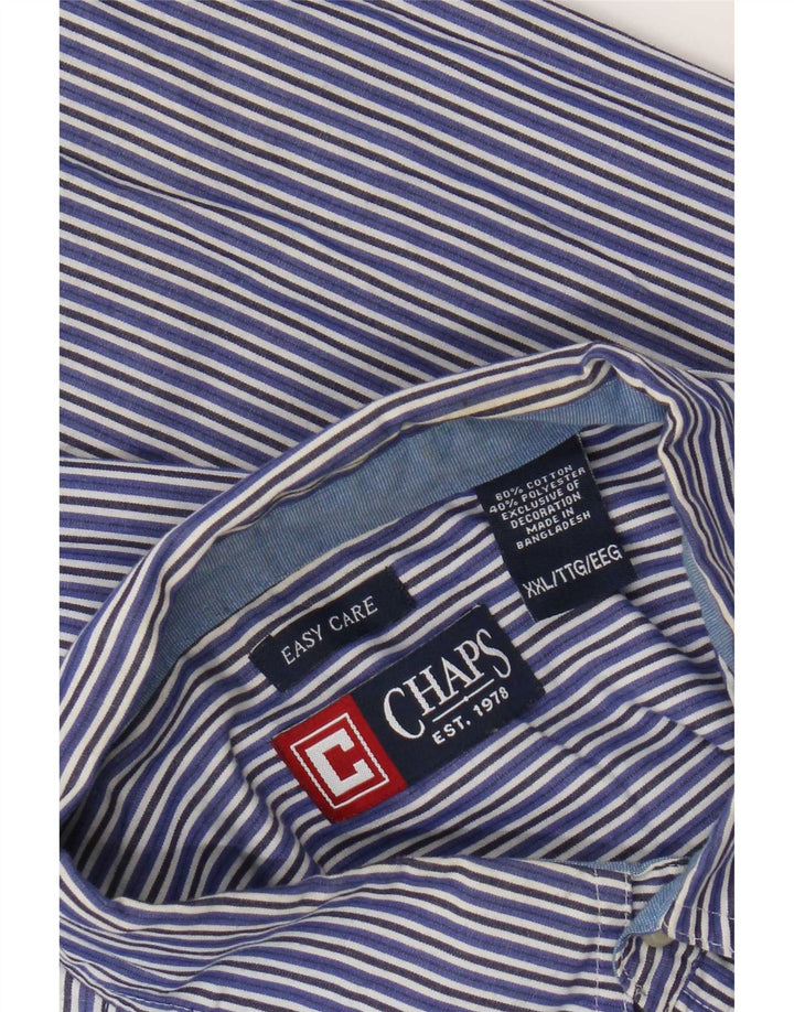Camisa masculina Chaps 2XL algodão listrado azul