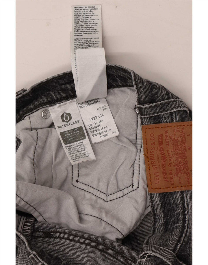 Calça jeans feminina Levi's 501 Straight W27 L26 algodão cinza