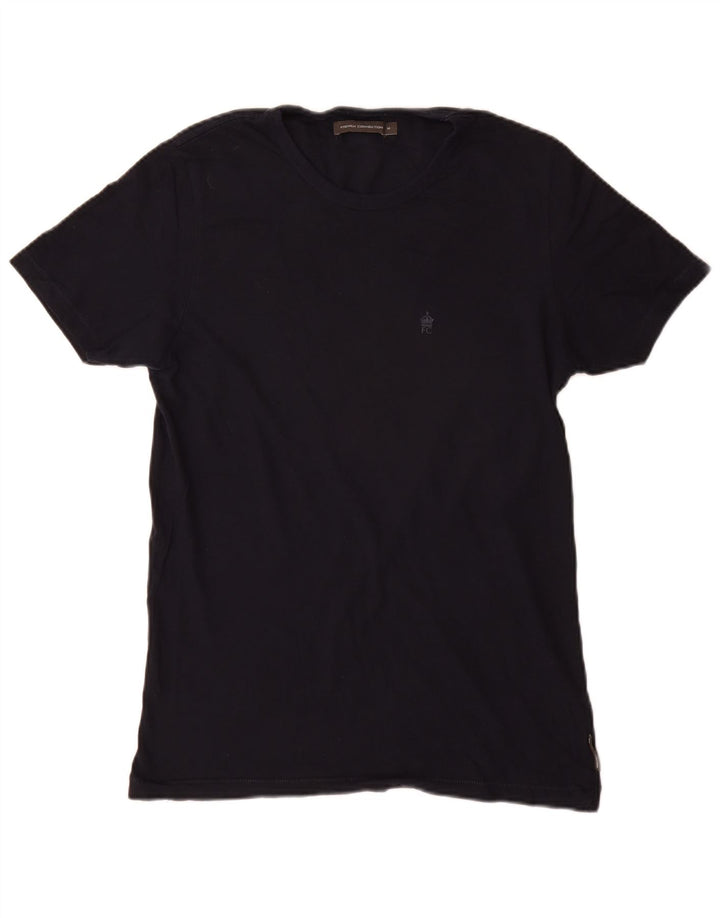 Camiseta masculina French Connection Top médio algodão azul marinho