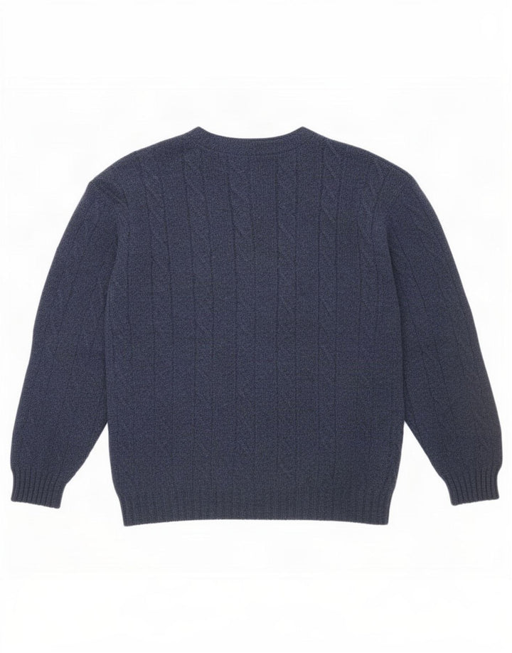 Suéter cardigã masculino Burlington IT 48 lã azul marinho médio