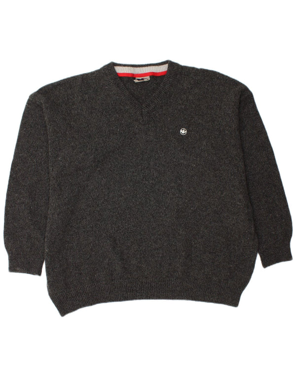 Suéter masculino MURPHY & NYE com decote em V 2XL lã preta