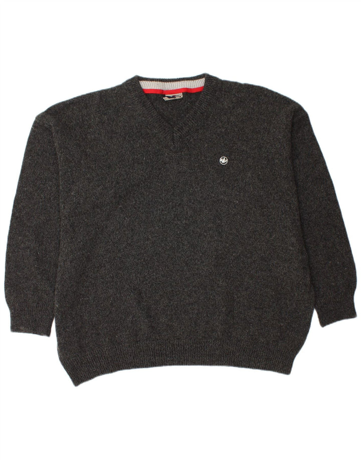 Suéter masculino MURPHY & NYE com decote em V 2XL lã preta