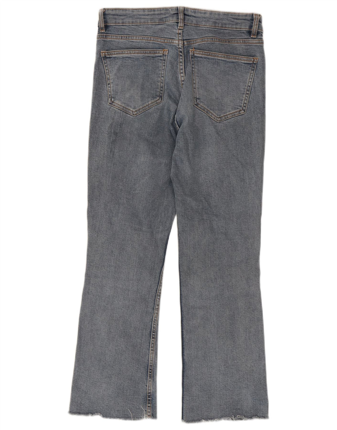 Zara Calça Jeans Feminina Crop Bootcut EU 38 Pequeno W28 L26 Azul Algodão