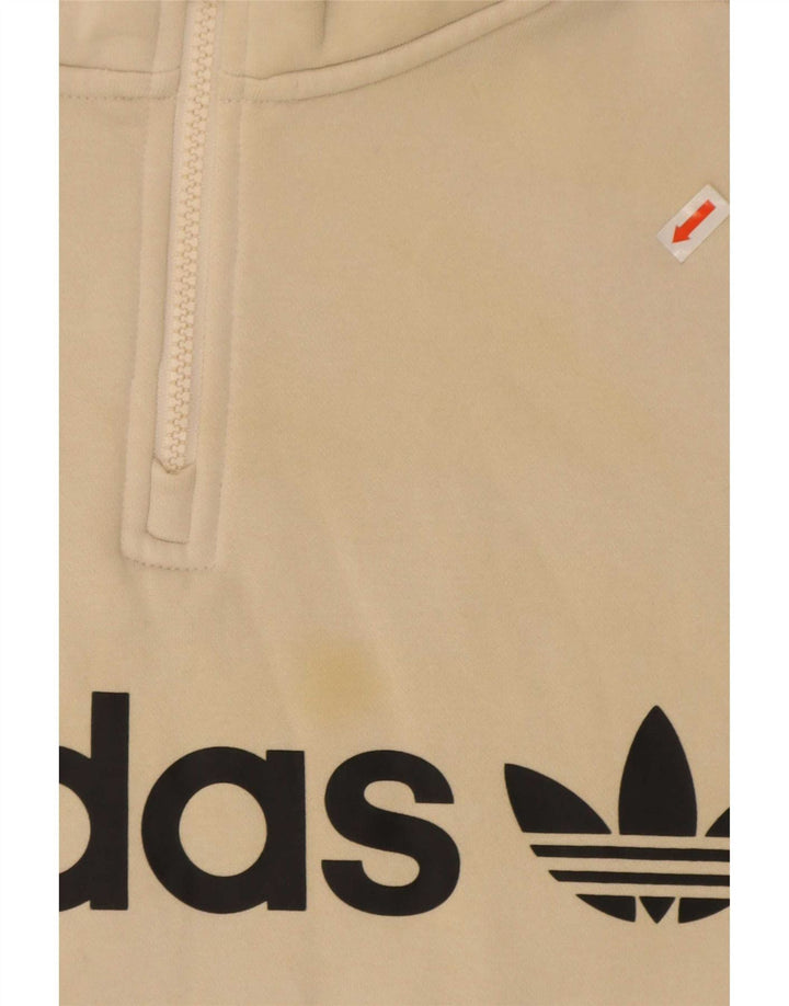 Adidas feminino oversized gráfico moletom jumper reino unido 12 médio bege